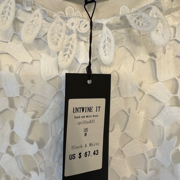 Elegant Black and White Mini Dress - Picture 3 of 3